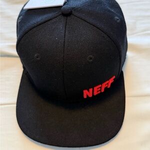 NWT Neff Black Hat with Logo Tag